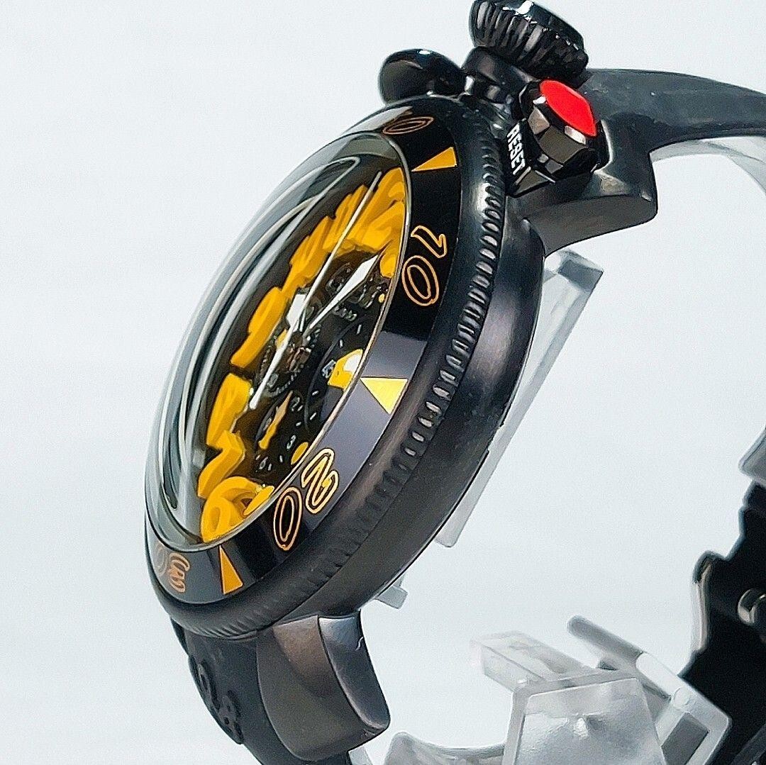 GaGa Milano Manuale 48 Chronograph Watch Yellow/Black Unused Battery Operated image 6