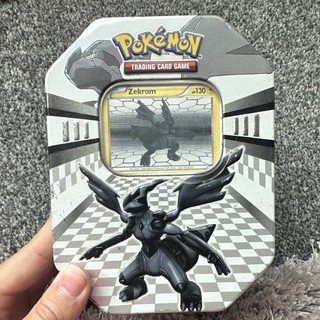 Pokémon Black 2011 Zekrom Metal Tin for Pokémon TCG Standard Cards Silver/Black