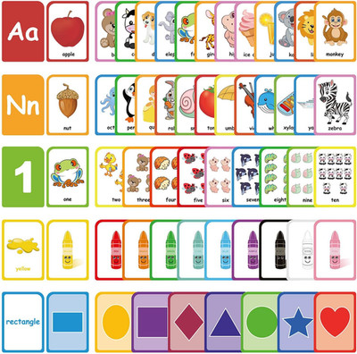 Flash Cards for Toddlers Learning: 54 Double Sides Flashcards for Alphabets, Num