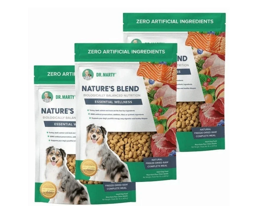 Dr Marty Nature's Blend Freeze Dried Raw Dog Food 48 Oz 3 Bags of 16 Oz
Opens in a new window or tab