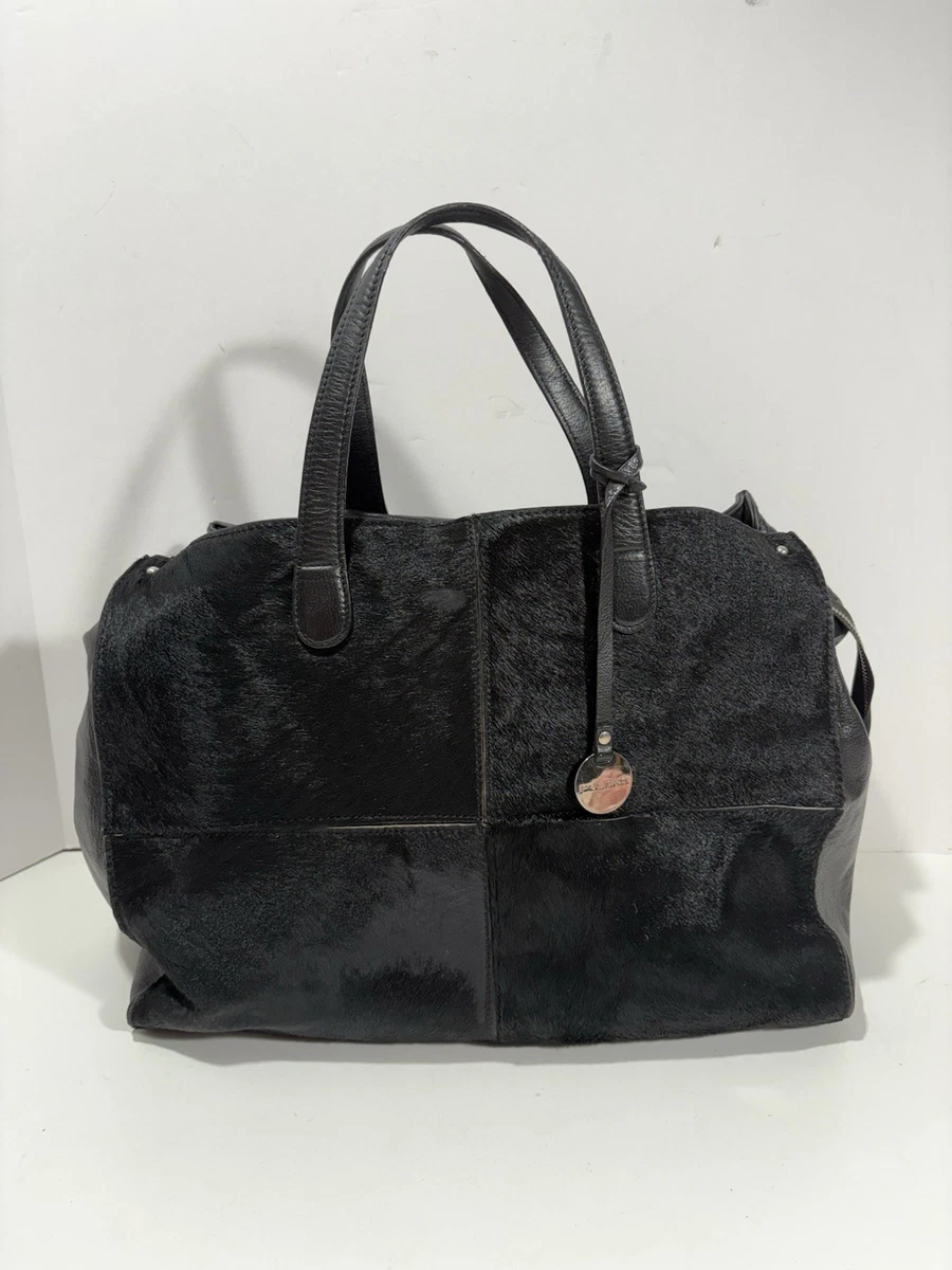Pulcati Leather Chic Black Large Tote Italy ?? Pulicati - extra large black leather tote with small zip  main image 2