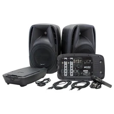 Gemini ES-210MX-BLU Portable PA DJ 10" Loudspeaker System w Mixer