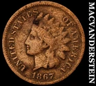 1867 Indian Head Cent- Semi Key Better Date No Reserve #J3409