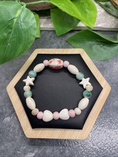 Handmade Ceramic Bead Beaded Stackable 6.5 Plus Stretch Bracelet New B342