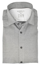 Marvelis Mens Easy To Wear Shirt Body Fit Kent Collared Long Sleeve Stretch Texture