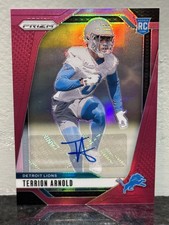 Terrion Arnold 2024 Panini Prizm #389 Lions Pink Prizm Rookie RC Auto