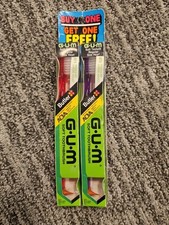 Lot of 2 Vintage Butler Gum Regular Size Head Toothbrush Adult Soft Bristles