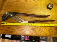 Vintage HL120P Blue Point 20" Channel Locking Pliers Red Handles VG Owners Marks