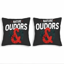 Set of 2 Vintage Distressed Throw Pillow Covers 18x18in - Decorative Nature