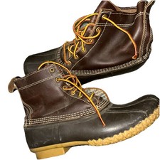 L.L. Bean Bean Boots Maine Boots Made In The USA Brown Duck Rain Womens Size 10N