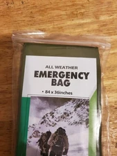 All Weather Emergency Lightweight Survival Bag, 84in x 36in, Black, New