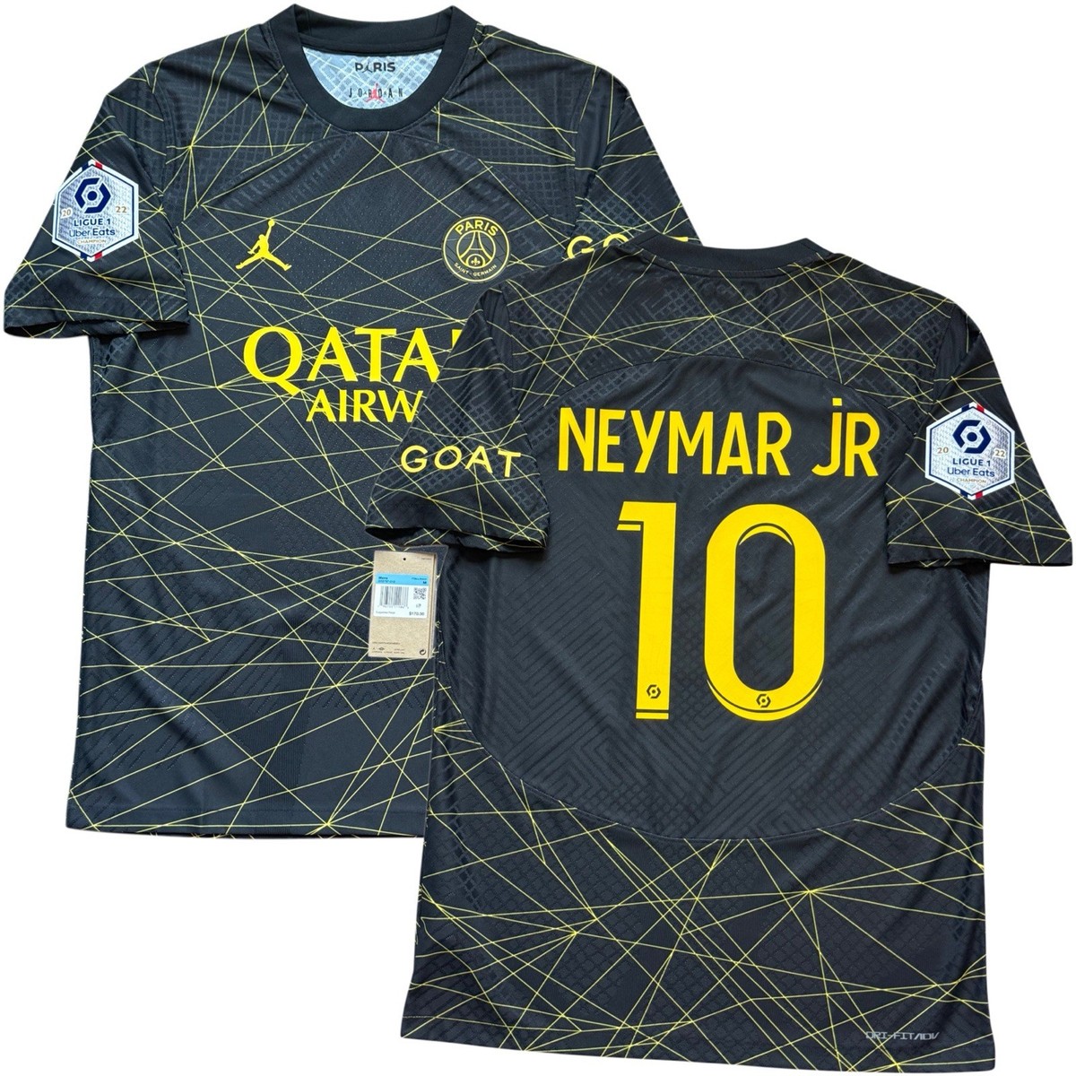 2022/23 PSG Authentic Fourth Jersey #10 Neymar Jr Medium Jordan
