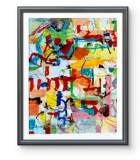 Abstract Art "Open Horizons No 2" Original Acrylic 11x14 inch Painting on Paper