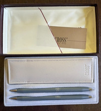 Cross Century Classic Matte Gray and Chrome Ballpoint Pen  Pencil with Sleeve