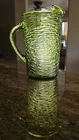 Vtg Anchor Hocking Soreno 67oz Ice Lip Avocado Green Pitcher Textured Brick/Bark