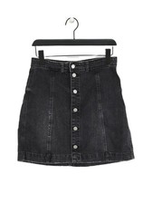 Joy Women's Mini Skirt UK 10 Black 100 Cotton Short Mini