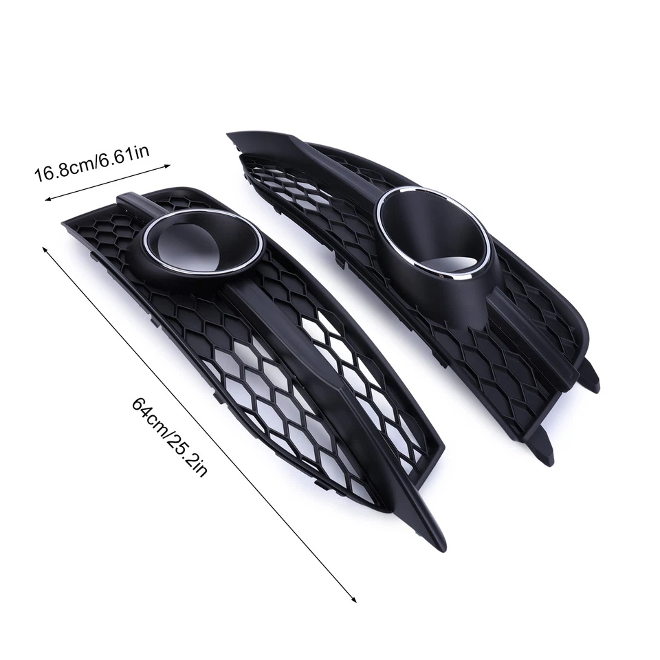 Parachoques delantero negro para Audi A7 S-Line S7 2012-15 negro luz antiniebla rejilla cubierta bisel 2X Foto 2 de 4