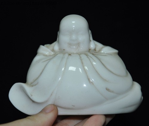 Chinese Buddhism Dehua White porcelain happy laughing Maitreya Buddha statue