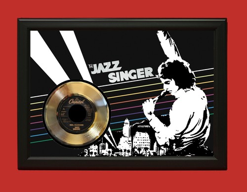 Neil Diamond Poster Art Wood Framed 45 Gold Record Display C3 - Picture 1 of 3