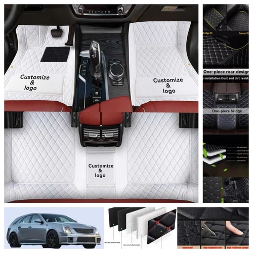 For Cadillac CTS Wagon 2010-2014 Car Floor Mats PU Leather Waterproof Carpets - Imagen 20 de 44