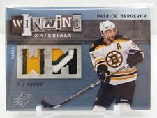 PATRICE BERGERON 2009-10 SPX WINNING MATERIALS DUAL PRIMEGAME WORN! #21/50!