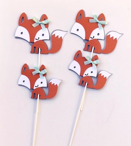 Fox Fox Decoration Woodland Theme Fox Coral And Gray Fox Baby