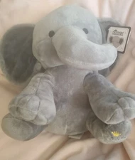 NWT - KINREX - Plush Gray ELEPHANT 9" Stuffed Animal - Embroidered Eyes 