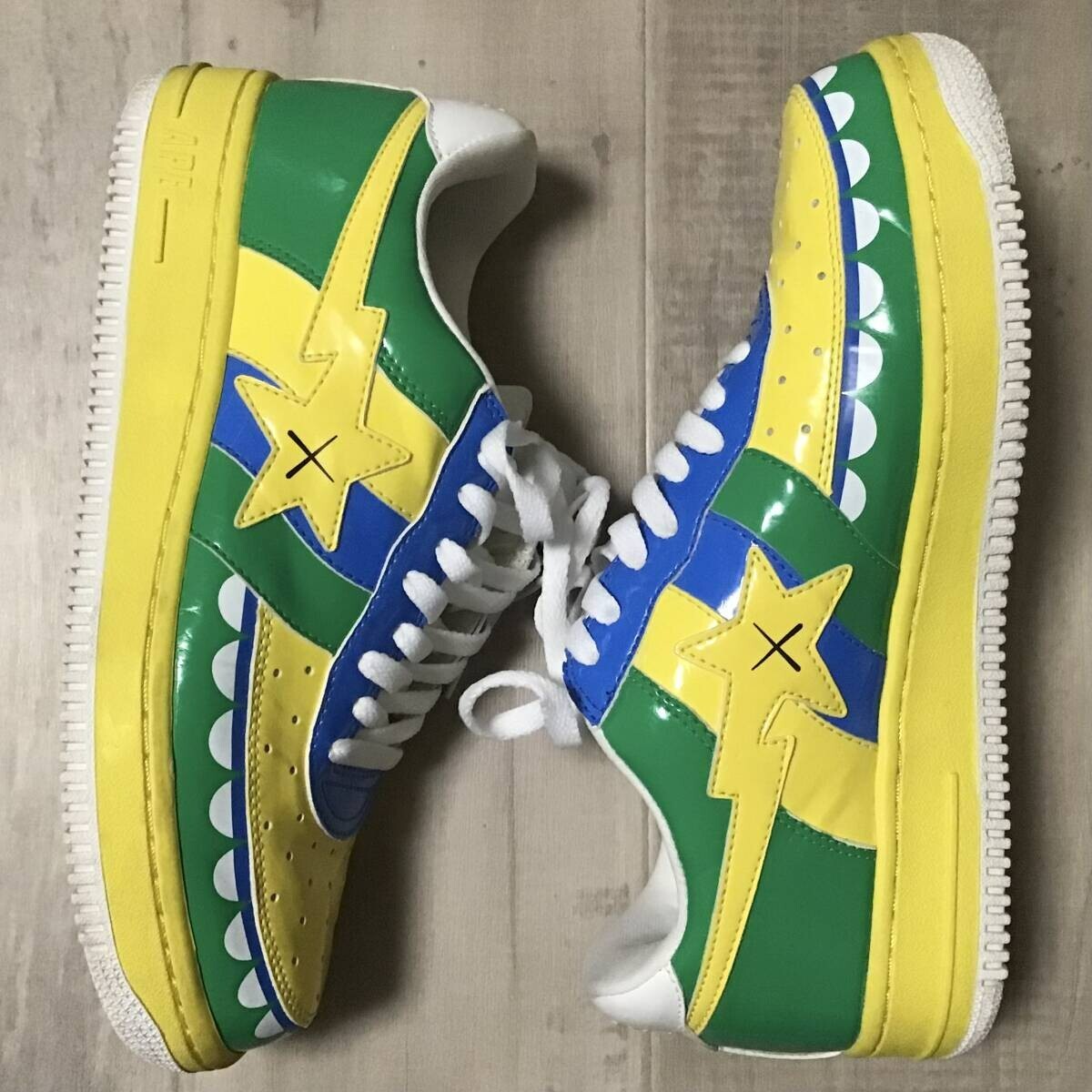 KAWS CHOMPERS BAPE STA Patent Leather Sneakers NIGO A Bathing Ape