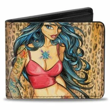 Buckle Down Sexy Ink Girls Leah Vegan Leather Wallet