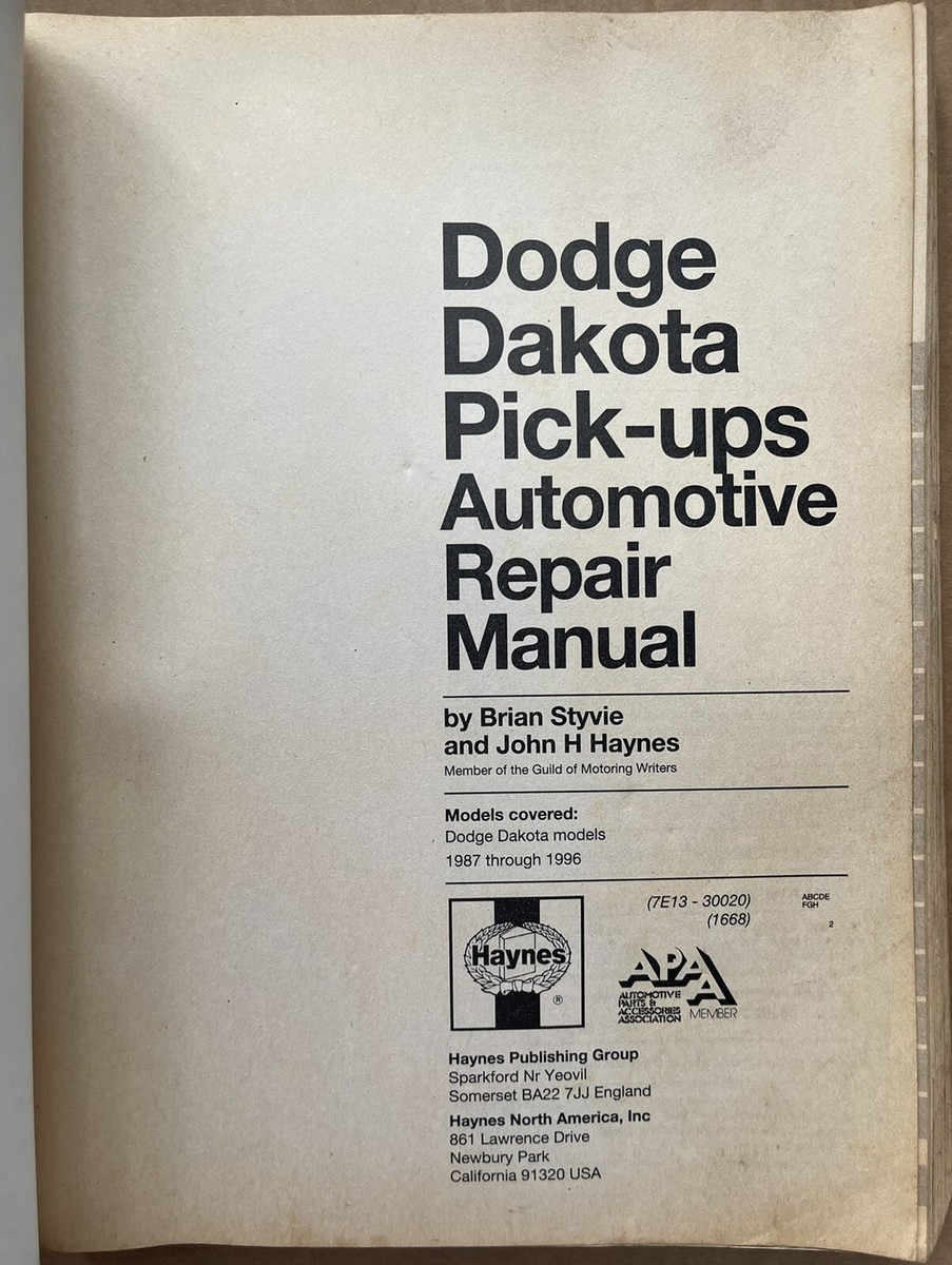 1987 1988 1989 1990 1992 1993 1994 1995 1996 DODGE DAKOTA TRUCK