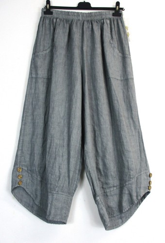 LAGENLOOK100% LINEN CROPPED PANTS IN 9 COLS SIZES :Plus:1(L) Plus 2(XL)Plus3(XXL - Picture 13 of 117