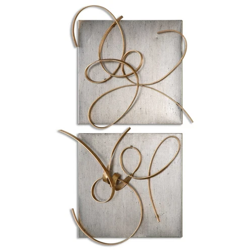 SET OF FOUR HARMONY METAL ABSTRACT ART WALL DECOR PANELS XXL 24" UTTERMOST 07071 - Picture 3 of 3