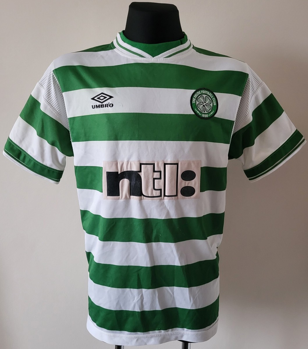 Celtic 1999 - 2001 Home football Umbro shirt #7 Larsson size