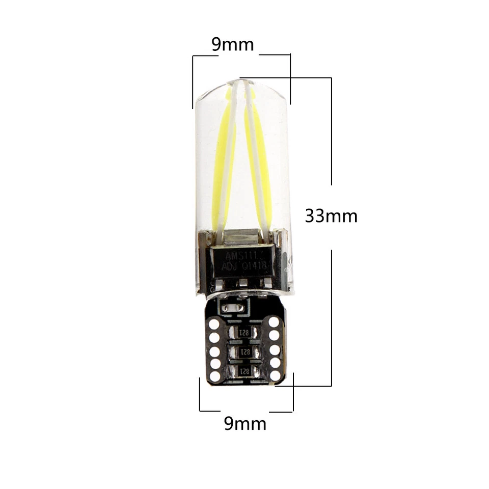 10Pcs T10 Canbus No Error 194 168 W5W LED Filament COB Silicone Light Bulbs 12V - Image 3 of 4