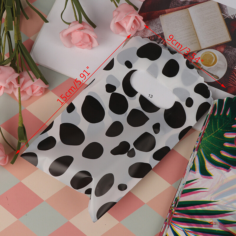 50x/lot 9*15cm Mini Thank You Gift Bags Handle Small Plastic Shopping