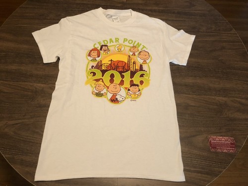 T-Shirt Cedar Point Themenpark 2016 Peanuts Figuren klein weiß - Bild 2 von 8
