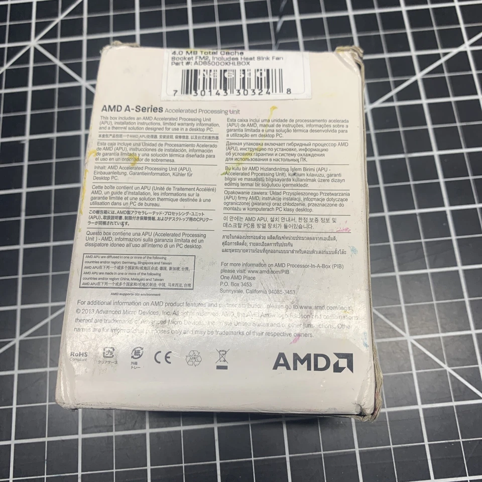 NEW AMD A8-6500 3.5GHz Quad-Core (AD6500OKHLBOX) Processor RARE Retail Box - Image 3 of 4