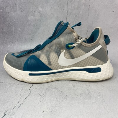 Nike PG 4 PCG Mens Basketball Sneakers Sz 9 M Zip Shoes Teal White