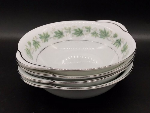 4 x Noritake Yvette Lugged Soup Bowls, RC Japan, 591, Maple Leaf Design, Cereal - Picture 3 of 10