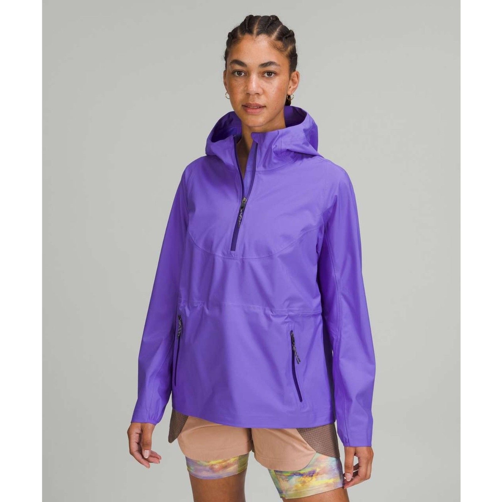 Lululemon Waterproof Hiking Half-Zip Pullover Light Electric Indigo Size 4