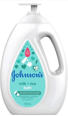 Johnsons' Baby Milk + Rice Bath | No parabens, Sulphates, Phylates, Dyes-1000 Ml