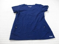 Greys Anatomy Womens Scrub Shirt Medium Blue Short Sleeve Medical Polyester