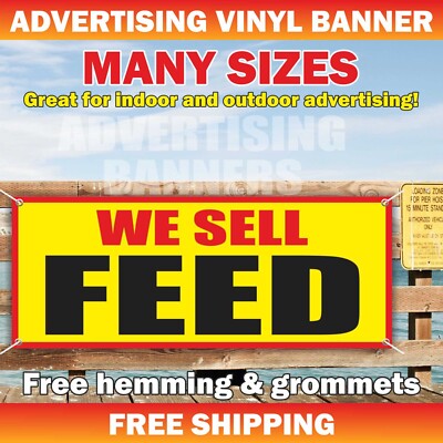 WE SELL FEED Advertising Banner Vinyl Mesh Sign Poster Deer animals farm shop