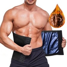 Men Sauna Sweat Waist Trainer Band Fat Burner Trimmer Belt Girdle Body Shaper US