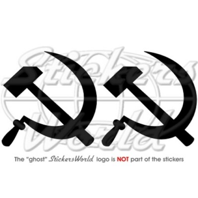 HAMMER & SICKLE Sowjetischer Kommunist 75mm Vinyl Aufkleber - 22 FARBE x2