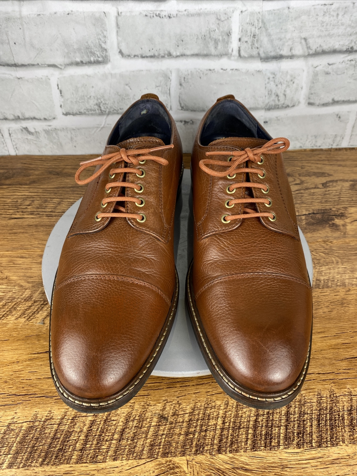 SAOLA Scarpe eleganti Cole Haan da uomo marrone cognac in pelle derby taglia 9 5 M
