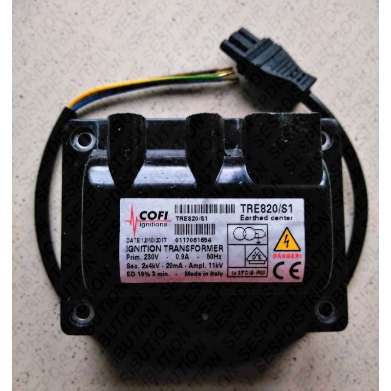 Transformateur allumage COFI TRE 820 /S1 allumeur haute tension brûleur fioul chaudière