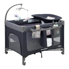 Pamo Babe Magic Fold Baby Playard, 1 Step to Set Portable Crib with Changing Tab