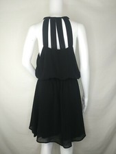 Dee Elle dress large sheer black sleeveless lined above knee MADE IN USA EUC