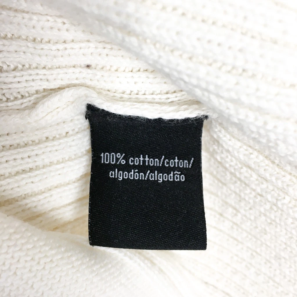 OFF WHITE Felpa donna Calvin Klein con cappuccio avorio 1 4 zip cotone manica lunga maglia L